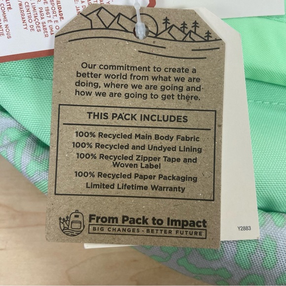 JanSport Backpack Cross Town Digital Cheetah Print School Bag Lime Grey NWT - Picture 6 of 6